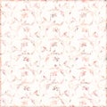 Soft vintage antique distressed shabby floral pattern background in peach