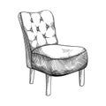 Soft vintage armchair. Decoration and interior design