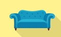 Soft vintage sofa icon, flat style