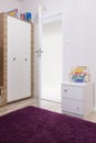 Soft violet carpet in child's room