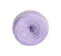 Soft violet woolen yarn isolated on white