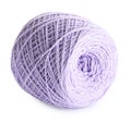 Soft violet woolen yarn isolated on white