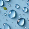 Soft water droplets gather on a blue background, providing a soothing texture and ample copy space for creative designs SEAMLESS Royalty Free Stock Photo