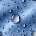 Soft water droplets gather on a blue background, providing a soothing texture and ample copy space for creative designs SEAMLESS Royalty Free Stock Photo