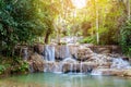 soft water of the stream in the natural park, Beautiful waterfall in rain forest & x28; Maekampong Waterfall, Thailand& x29;. Royalty Free Stock Photo