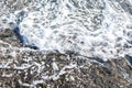 Soft wave of Black sea on sandy beach Royalty Free Stock Photo