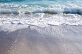 Soft wave of Black sea on sandy beach Royalty Free Stock Photo