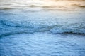 Soft Wave Of Blue Ocean On Sandy Beach.