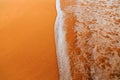 Soft wave of ocean on the sandy beach