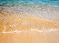 Soft wave of the sea on the sandy beach