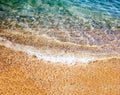 Soft wave of the sea on the sandy beach