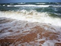 Soft wave splash on sea or ocean. Incredible foamy waves Royalty Free Stock Photo