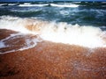 Soft wave splash on sea or ocean. Incredible foamy waves Royalty Free Stock Photo