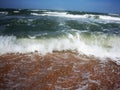 Soft wave splash on sea or ocean. Incredible foamy waves Royalty Free Stock Photo