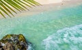 Soft wave of the tropical sea on the sandy beach. Caribbean Sea