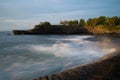 Soft Waves Crashing To Tanah Lot Temple, Bali, Indonesia