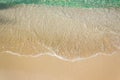 Soft waves with foam of blue ocean on the sandy beach Royalty Free Stock Photo