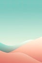 Soft waves. Pink turquoise pastel colored background. Digital Illustration. Generative AI