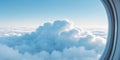 soft white cloud in blue sky outside plane Royalty Free Stock Photo