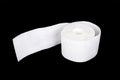 Soft, white toilet paper roll isolated on black background Royalty Free Stock Photo