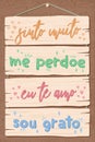 Soft wood Lettering in Brazilian Portuguese.