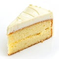Soft yellow cake slice isolated on white background Royalty Free Stock Photo
