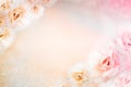 Light Pink And White Rose Floral Border Vintage Background Design For Mother`s Day Card