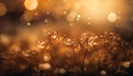 Soft yellow wildflower glows in defocused sunset meadow background generated by AI Royalty Free Stock Photo