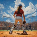 Softball Baseball. team sport with a ball, Fast pitch, Slow pitch, An energetic game of bat and ball, glove. Teamwork Royalty Free Stock Photo