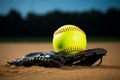 Softball Baseball. team sport with a ball, Fast pitch, Slow pitch, An energetic game of bat and ball, glove. Teamwork Royalty Free Stock Photo