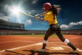 Softball Baseball. team sport with a ball, Fast pitch, Slow pitch, An energetic game of bat and ball, glove. Teamwork Royalty Free Stock Photo