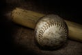 Softball and Bat Royalty Free Stock Photo