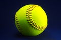 Softball on a blue background