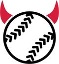 Softball with devil horns Royalty Free Stock Photo