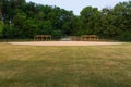 softball diamond in a city park in the early morning Royalty Free Stock Photo