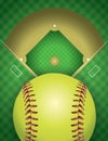 Softball Field and Ball Background Illustration Royalty Free Stock Photo