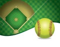 Softball and Field Copyspace Illustration