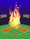 Softball Field and Fire Background Royalty Free Stock Photo