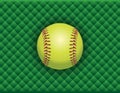 Softball on a Green Checkered Background