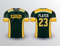Dark green gold unique combination sports jersey Royalty Free Stock Photo