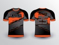 Brush slashes black orange jersey design Royalty Free Stock Photo