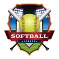 Softball League Emblem Illustration Royalty Free Stock Photo