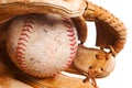 Softball in mitt isolated Royalty Free Stock Photo