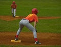 Softball / Ready To Win The Base Royalty Free Stock Photo