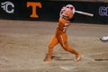 Softball Sport Tournament Feb. 2, 2020 - Puerto Vallarta Mexico - Texas Longhorns Woman Baseball Player College Athlete Batting Royalty Free Stock Photo