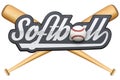 Softball symbol with tag and wooden bats