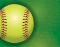 Softball on a Textured Grass Field Illustration Royalty Free Stock Photo