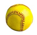 Softball Yellow Ball - Isolated on White Background Royalty Free Stock Photo