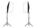 Softbox with flash on tripod for a photo studio vector illustration Royalty Free Stock Photo