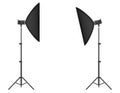 Softbox with flash on tripod for a photo studio vector illustration Royalty Free Stock Photo